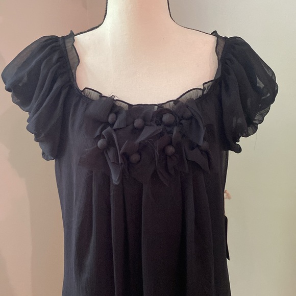 NWT Lucca Couture L black mini dress sweet girl dark Academia goth embellished - Picture 2 of 16